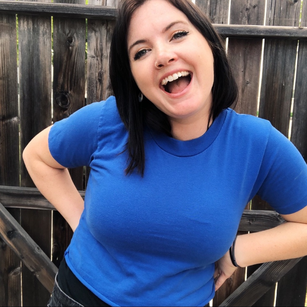 Super blue crop top